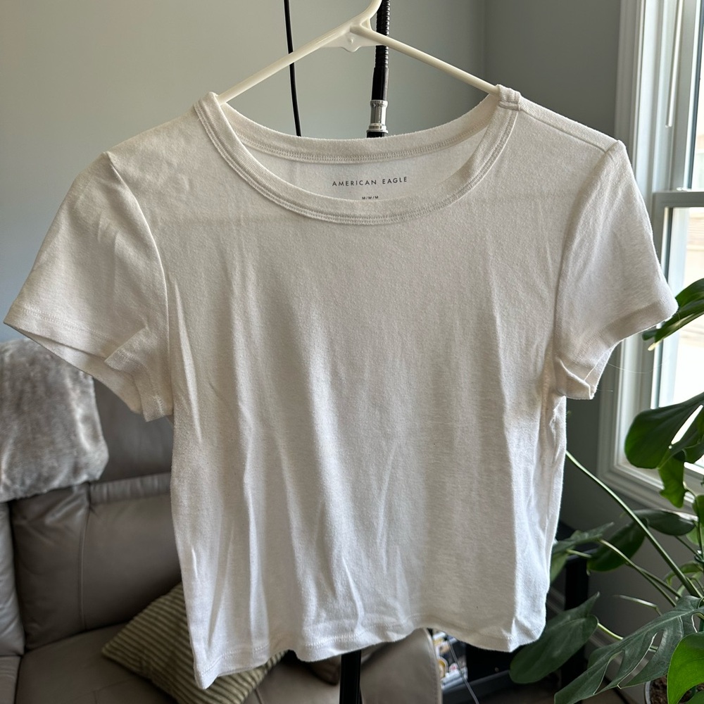 American Eagle White Baby Tee